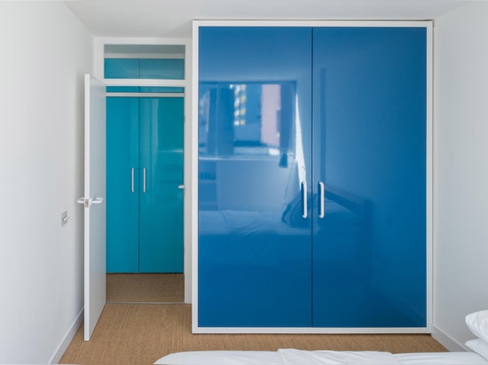 These bright colours also feature in the bedrooms