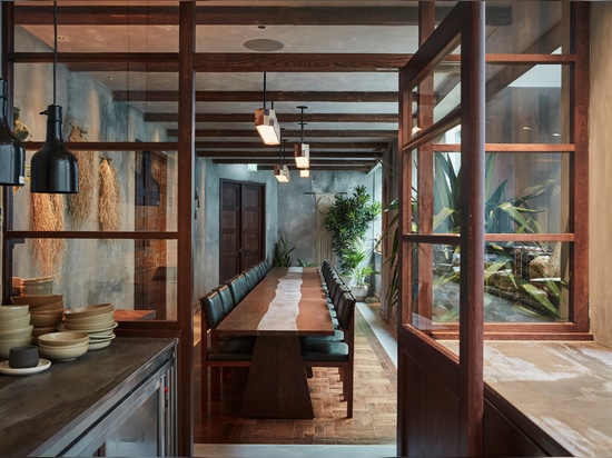 Downstairs is a small dining room where guests can watch the chefs cook