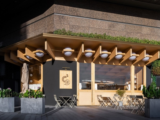 Various Associates designs C2 Cafe & Bar as a wooden 