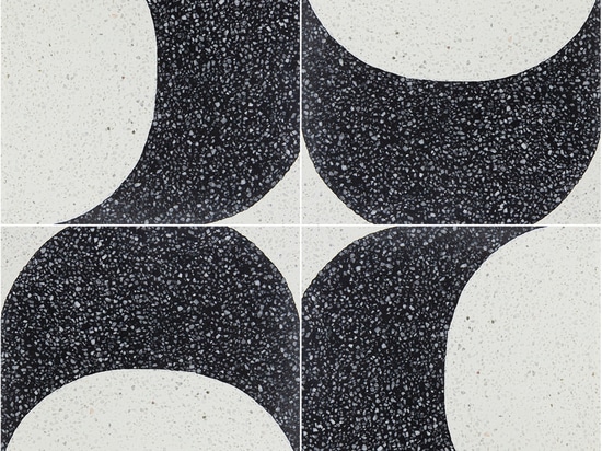 Black and white terrazzo cement tile - New trend of modern architecture