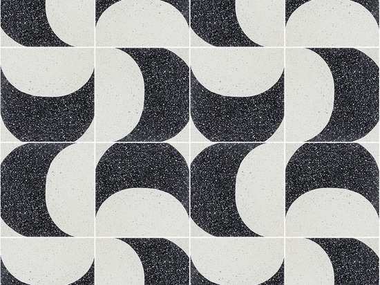 Black and white terrazzo cement tile - New trend of modern architecture