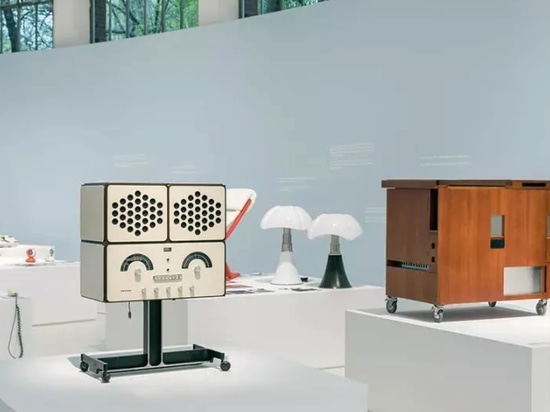 radiofonografo rr226 fo-st white exhibited at Triennale Milano