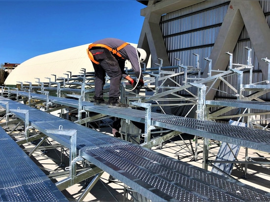 PREFABRICATED GRANDSTAND AT THE SPORTS FIELD IN MARINA DI MONTEMARCIANO