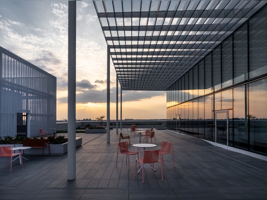 A roof terrace in Milan