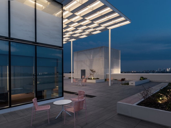 A roof terrace in Milan