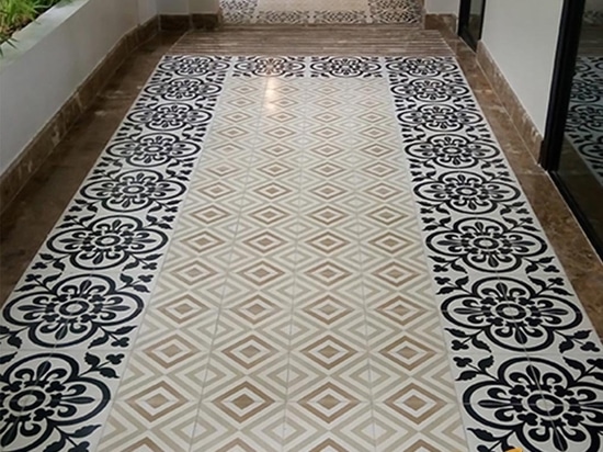 Patterned tile available in geometric patterns