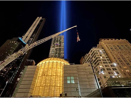 the church was illuminated for the first time on the 20th anniversary of 9/11