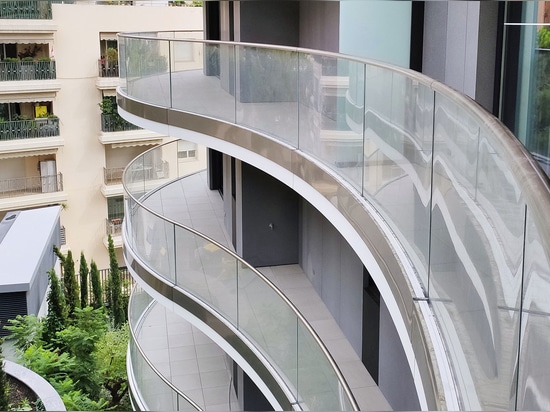 SADEV - SABCO glass curved guardrail Giroflées tower in Monaco 2