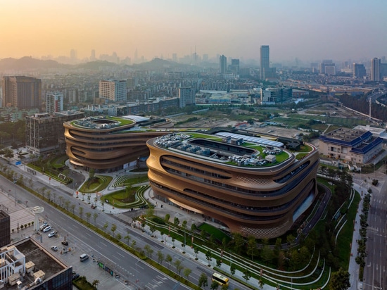 Zaha Hadid architects' fluid Infinitus Plaza takes shape as an infinity symbol