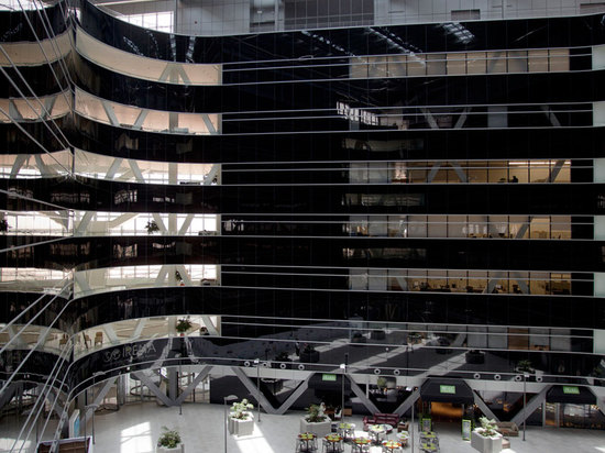 view of the central atrium which it lit by natural light