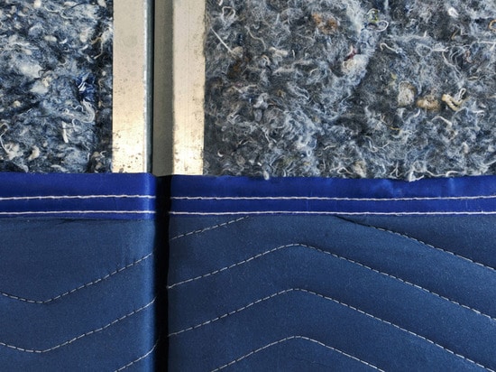 sound absorbing panels of quilted cargo pad and denim cotton wool