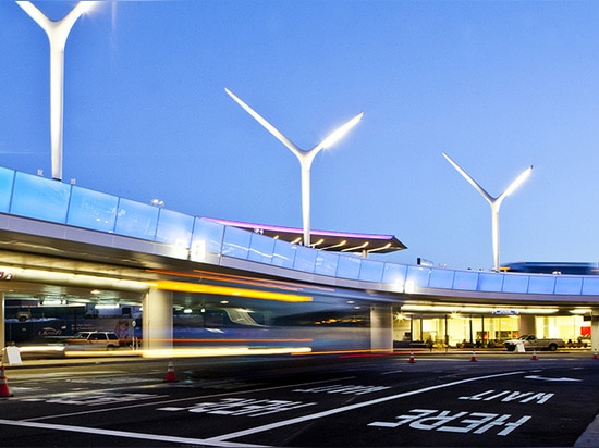 polychromatic ribbons of light, bulkhead and departures canopy