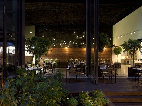 AK-A architects immerses diners with greenery in 48 urban garden