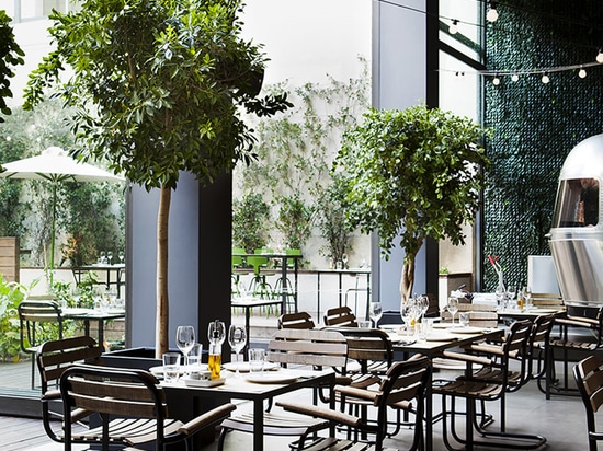 AK-A architects immerses diners with greenery in 48 urban garden