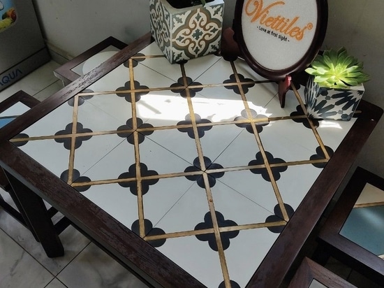 Brass inlay cement tiles, a distinct beauty!