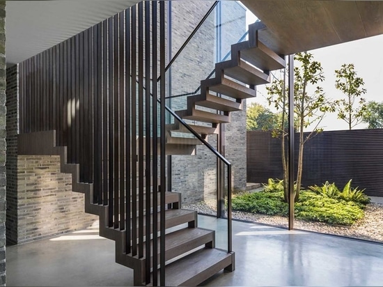 Waterstruck Bricks Were Used Extensively Throughout This Modern Home