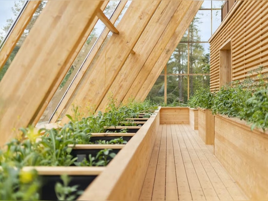 According to the listing, "along the entire southern long side of the house, plant beds run in the form of a plant wall and growing boxes. These have a base irrigation from the cycle system and can...