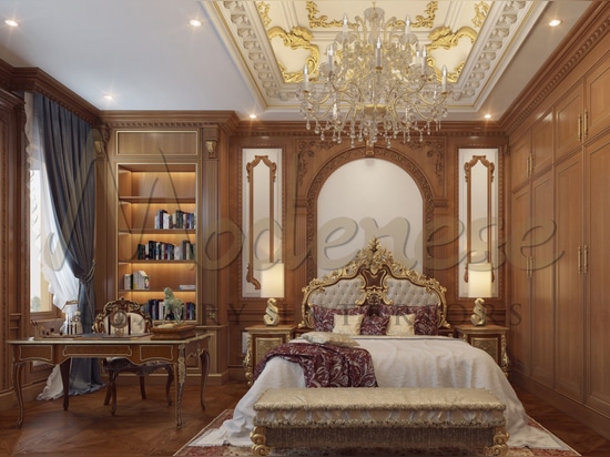 Royal Bedroom Design In Baroque Style In Doha, Qatar