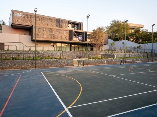 Folding Aluminium Screens Are Used For Privacy And Sun Control On This Home