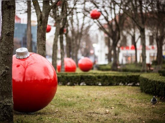 large christmas baubles for public spaces - terrachristmas