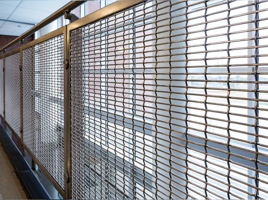 Banker Wire FPZ-16 architectural wire mesh railing infill panels for interior hand rail