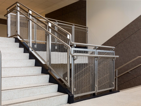 Banker Wire FPZ-16 architectural wire mesh railing infill panels for interior hand rail