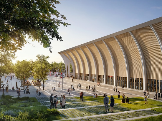 Zaha Hadid Architects nestles its proposed Aarhus stadium in the forests of Denmark