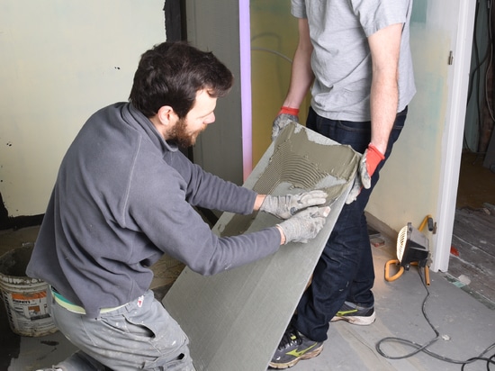 A tiled walk-in shower in record time