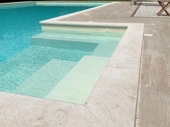 AN OPEN AIR POOL OF SALT WATER IN A VENETIAN VILLA