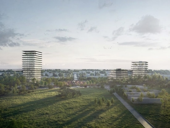 KAAN architecten's 'poort van de prijkels' workspaces will rise from lush belgian woods