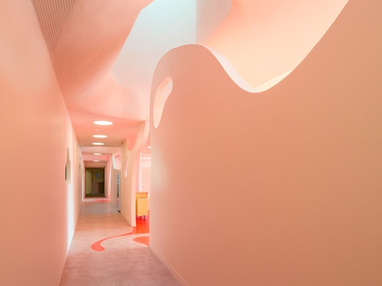 soft architectural lines are perfect for a fun flow through the school’s corridors