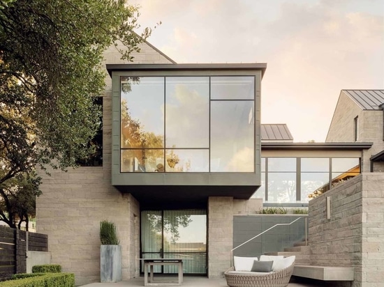 Cantilevered Boxes Are Juxtaposed With Gabled Forms On This Modern Home