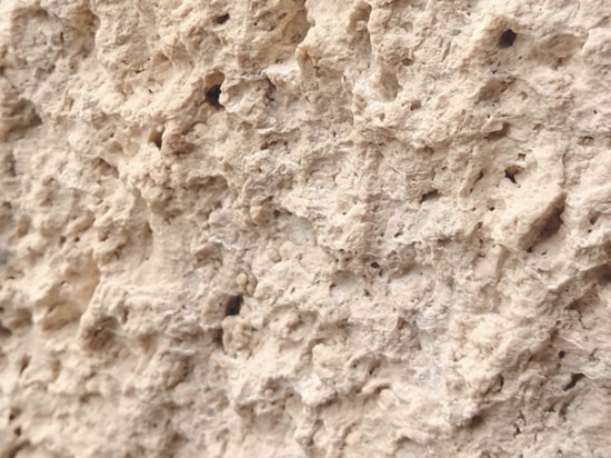 Travertine crust finish detail