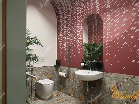 The encaustic cement tile designs that the restaurant chose are oriented towards the image of nature