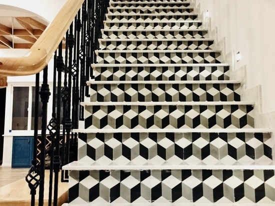 COLLECTION OF SPECIALIZED CEMENT TILES for Stairs