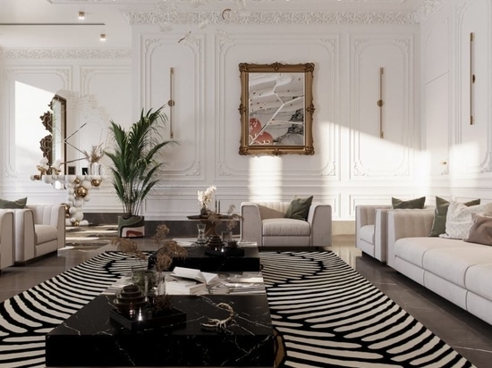 The seating area is equally captivating. A plush white sofa and armchairs provide comfort and style in equal measure. These pieces invite you to relax in an environment that exudes tranquillity. Fl...