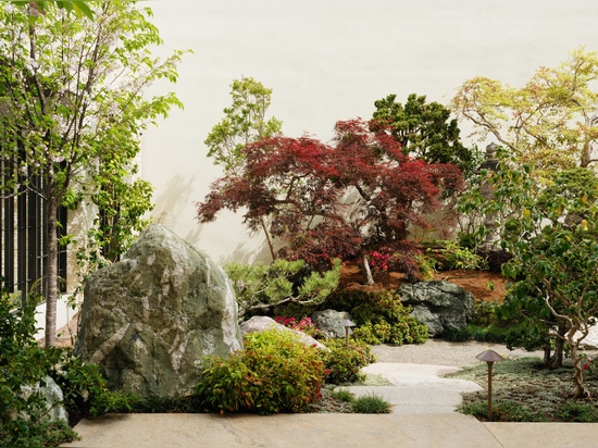 Trees and Japanese-inspired plantings were used