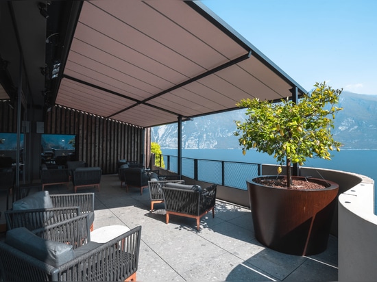 KE designs the protected space of two terraces with a view for a hospitality gem in Limone sul Garda