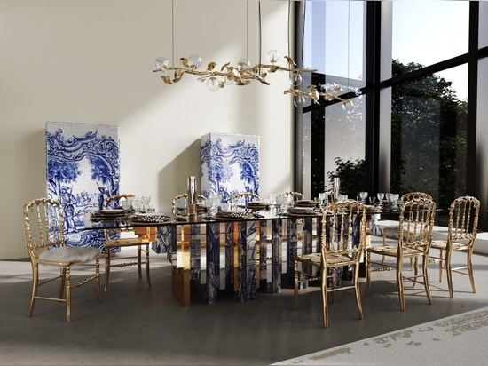 A dining room where every meal feels like a journey through art and history, thanks to the Heritage dining table. This exceptional piece is adorned with hand-painted tiles and tells a story of trad...