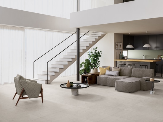 The same flooring throughout the house with Casalgrande Padana tiles