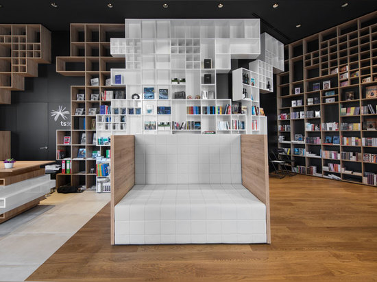 this broken down decorative element has enabled a diverse spaces for book storage