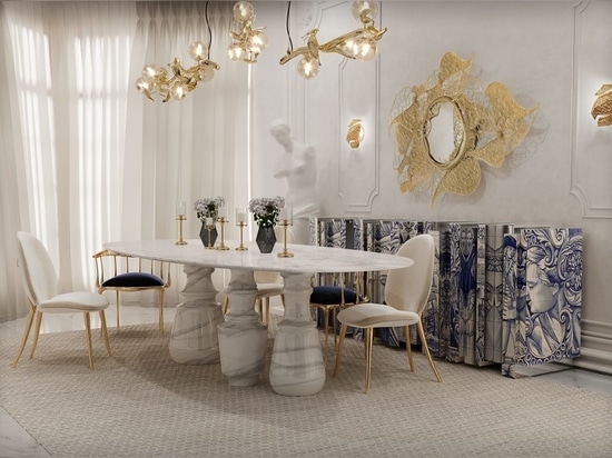 Marble: for a truly opulent look, marble dining tables are hard to beat. Marble is available in a wide range of colours and patterns, and can add a touch of elegance and sophistication to any room.