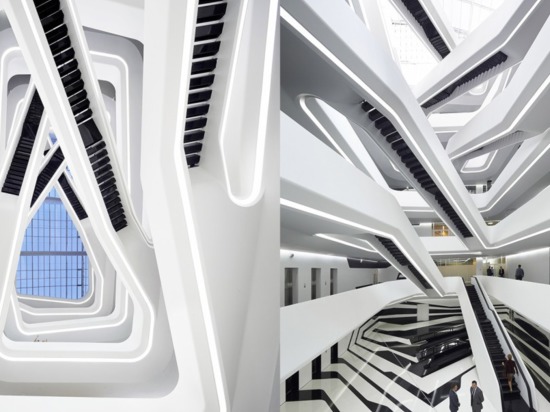 Zaha Hadid’s Dominion Office Building in Moscow boasts a space-age interior