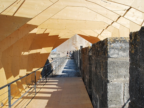 the game of natural light and shadows fill the pavilion