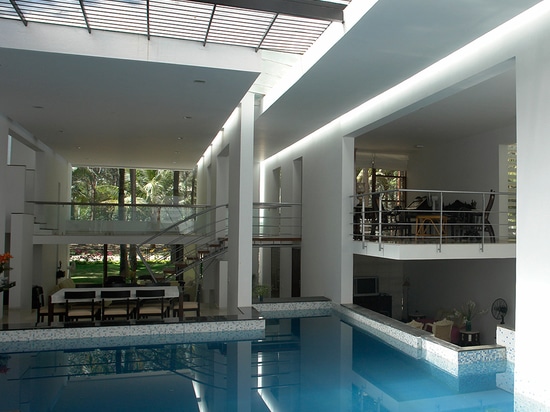 Skylit swimming pool forms the heart of Bangalore residence by Ochre