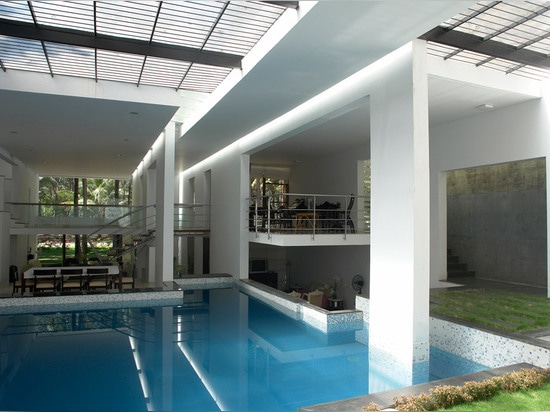 Skylit swimming pool forms the heart of Bangalore residence by Ochre