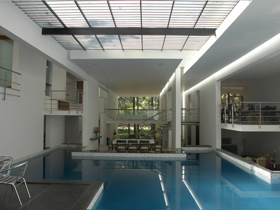 Skylit swimming pool forms the heart of Bangalore residence by Ochre