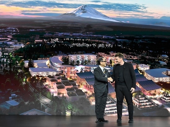 Akio Toyoda, CEO of the Toyota Motor Corporation, with Bjarke Ingels of BIG Architecture during the CES Las Vegas 2020 event.