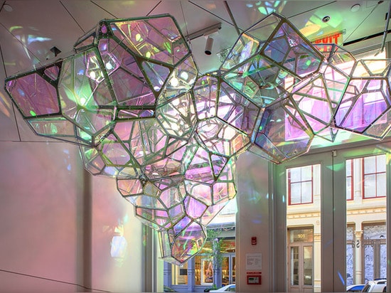 sunlight passes through the installation