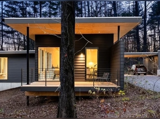 The covered deck outside the living area